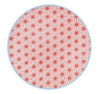 Gebaksbord met Rood Lichtblauw Design - Tokyo Design Studio - Star Wave - 16x2cm - thumbnail