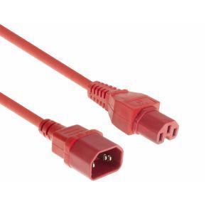 ACT AK5335 Netsnoer Stroomkabel C14 - C15 | Rood | 3 meter