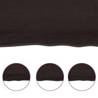 Tafelblad natuurlijke rand 140x40x(2-4)cm eikenhout donkerbruin - thumbnail