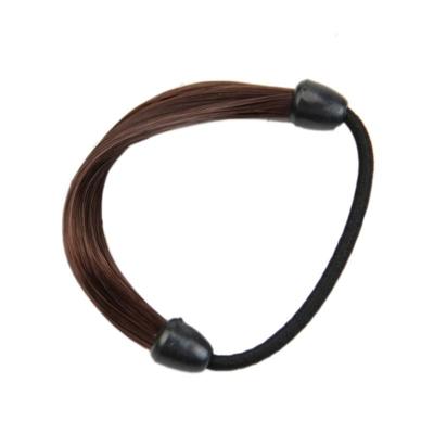 Pruik elastische haar band Rope Scrunchie paardenstaart houder haaraccessoires (natuurlijke zwart)
