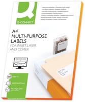 Q-CONNECT etiketten, wit, rechte hoeken, 70 x 35 mm, 100 vel, 24 etiketten per vel - thumbnail