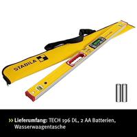 Stabila TECH 196 DL 19827 Digitale waterpas Incl. anti-slip, Incl. tas 100 cm 0.5 mm/m - thumbnail