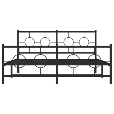 Bedframe met hoofd- en voeteneinde metaal zwart 150x200 cm