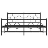 Bedframe met hoofd- en voeteneinde metaal zwart 150x200 cm - thumbnail