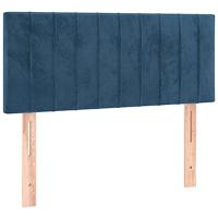 Boxspring met matras fluweel donkerblauw 90x200 cm - thumbnail