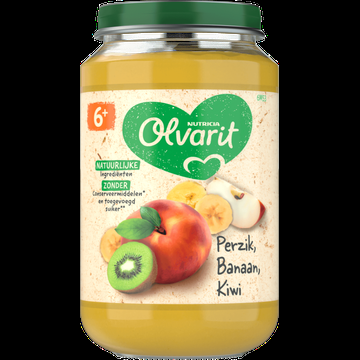 Olvarit 6+ Maanden Perzik Banaan Kiwi 200g bij Jumbo