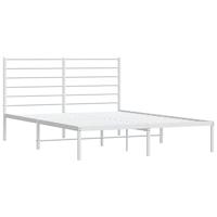 Bedframe met hoofdbord metaal wit 140x190 cm - thumbnail