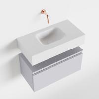 MONDIAZ ANDOR 60cm toiletmeubel cale. LEX 60cm wastafel talc midden geen kraangat - thumbnail