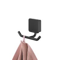 Handdoekhaak Dubbel Geesa Topaz Minimalistisch Mat Zwart - thumbnail