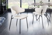 Design stoel VOGUE wit Boucle zwart metalen poten - 43147 - thumbnail