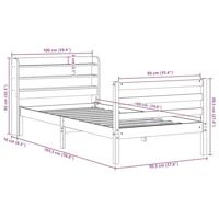 Bedframe met hoofdeinde zonder matras 90x190 cm wit - thumbnail