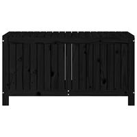Tuinbox 121x55x64 cm massief grenenhout zwart - thumbnail