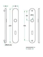 Schildpaar afgerond LS rvs mat PC90 - thumbnail
