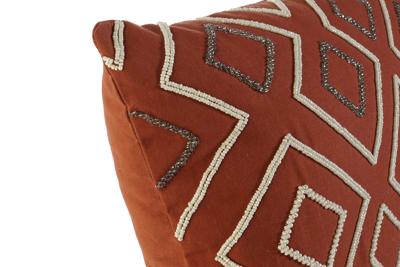 Kussenhoes DKD Home Decor 60 x 1 x 40 cm Terra cotta Geometrisch