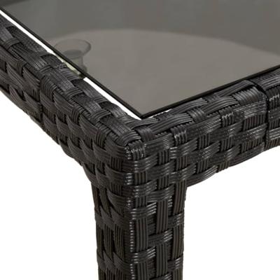 9-delige Tuinset poly rattan zwart - thumbnail