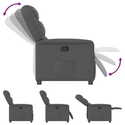 Fauteuil verstelbaar stof donkergrijs