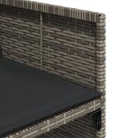 9-delige Tuinset met kussens poly rattan grijs - thumbnail
