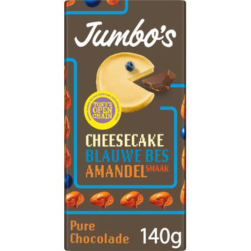 Jumbo's Pure Chocolade Cheesecake Blauwe Bes & Amandel 140 g Jumbo's Pure Chocolade Cheesecake Blauwe Bes & Amandel 140 g