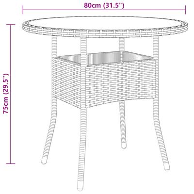 5-delige Tuinset poly rattan grijs - thumbnail