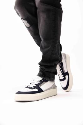 Cruyff Endorsed Tennis Sneakers Heren Wit/Donkerblauw - Maat 45 - Kleur: DonkerblauwWit | Soccerfanshop