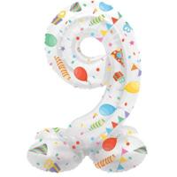 Folat folieballon staand 9 joyful party 41 cm | 20 stuks - thumbnail