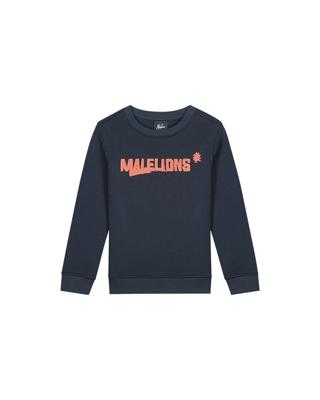 Malelions Sweater inked - Navy blauw / Donker oranje