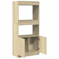 Hoge kast 63x33x140 cm bewerkt hout sonoma eikenkleurig - thumbnail