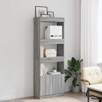 Hoge kast 92x33x180 cm bewerkt hout grijs sonoma eikenkleurig - thumbnail