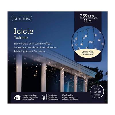 Lumineo Icicle twinkle led 11m 259led warm wit