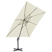VidaXL Zweefparasol met aluminium paal 300x300 cm zandkleurig - thumbnail
