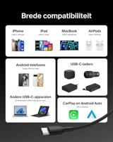 Kabel USB naar Lightning Belkin CAB025HQ2MBK Zwart 2 m - thumbnail