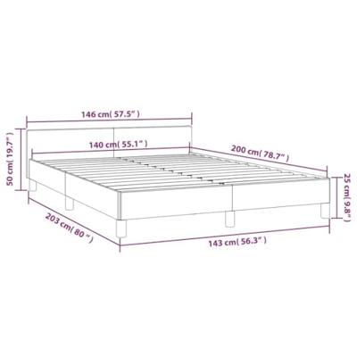 Bedframe met hoofdeinde zonder matras 140x200 cm fluweel roze