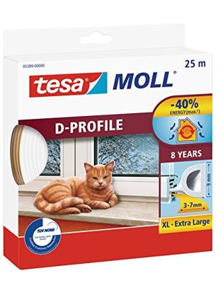 tesa D-Profil 05389-00000-00 Afdichtingstape tesamoll Wit (l x b) 25 m x 9 mm 25 m