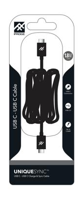 iFrogz unieke Sync USB type C naar USB type C kabel - 1.8 m zwart