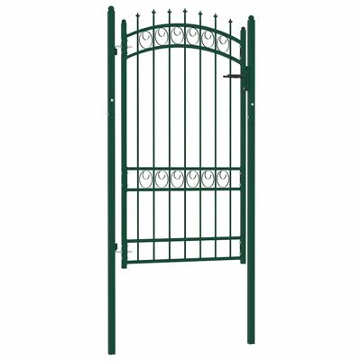 Poort met speerpunten 100x175 cm staal groen