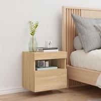 Tv-wandmeubel met LED-verlichting 40x30x40 cm sonoma eikenkleur - thumbnail