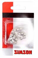 Simson Kogels 1/4 inch zilver 24 stuks - thumbnail