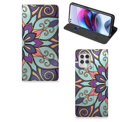 Motorola Moto G100 Smart Cover Purple Flower Motorola Moto G100 Smart Cover Purple Flower