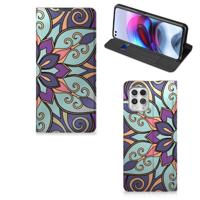Motorola Moto G100 Smart Cover Purple Flower - thumbnail