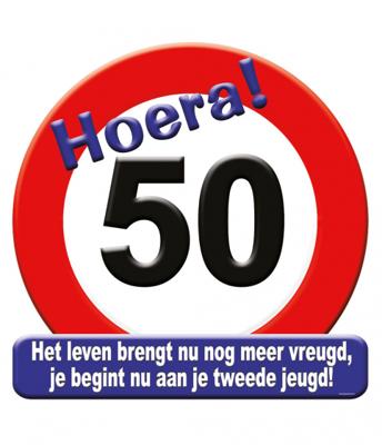 Paperdreams Kroonschild verkeersbord - 50 jaar