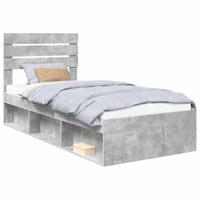 Bedframe Concerte Grijs 100 x 200 cm Massief grenenhout - thumbnail