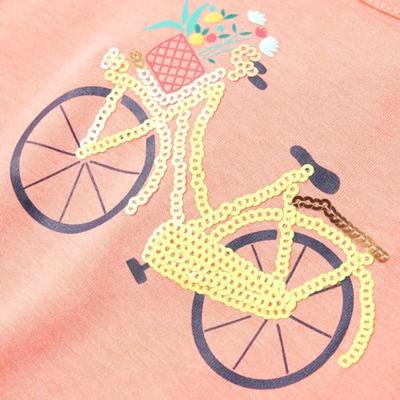 Kindershirt fiets 116 neonkoraalkleurig Kindershirt fiets 116 neonkoraalkleurig