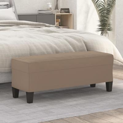 Bankje 100x35x41 cm microvezelstof taupe