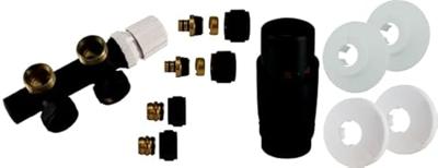 Riko set thermostatisch onderblok haaks-rechts mat zwart