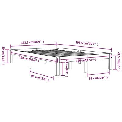 Bedframe massief hout 120x190 cm Bedframe massief hout 120x190 cm