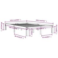 Bedframe massief hout 120x190 cm - thumbnail