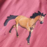 Kindershirt met lange mouwen paardenprint 128 oudroze - thumbnail