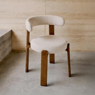 Kave Home Granite eetkamerstoel chenille Beige/walnoot