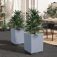 VidaXL Plantenbakken 2 st 30x30x37 cm polypropeen lichtgrijs - thumbnail