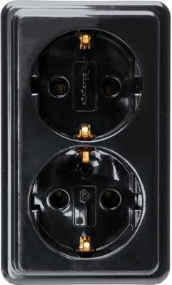 Kopp ZWART opbouw stopcontact RA dubbel - 4626110 Kopp ZWART opbouw stopcontact RA dubbel - 4626110